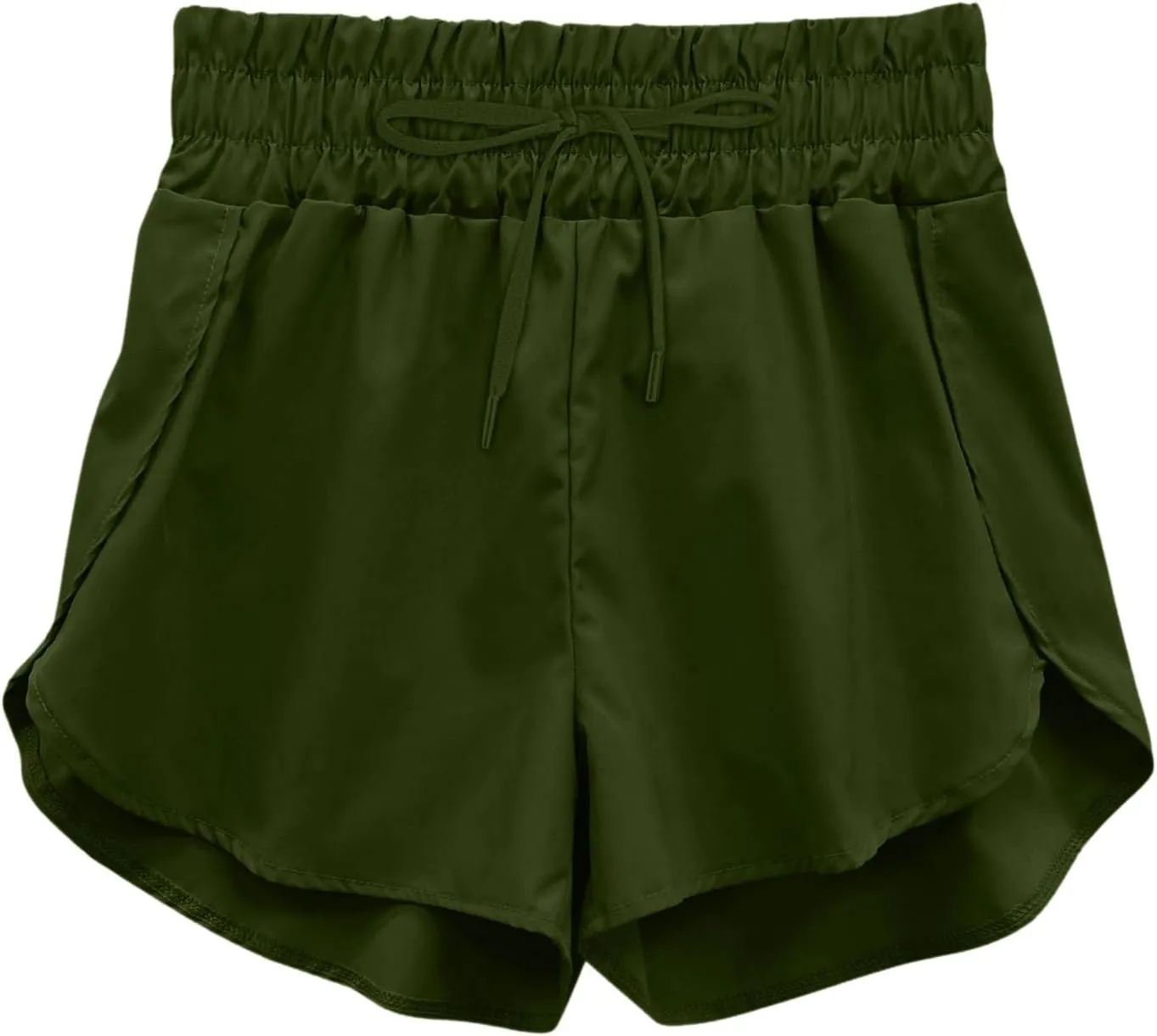 Women Athletic Shorts High Waisted Running Shorts Pocket Sporty Short Gym Elastic Workout Shorts