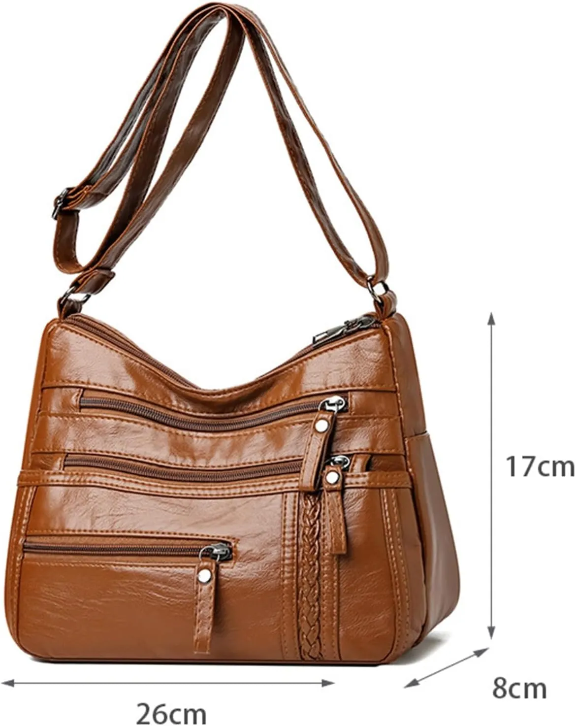 Women Bag Fashionable Middle Mother Bag Large Capacity Shoulder Crossbody Bag Casual Women Bags (Brown, One Size)