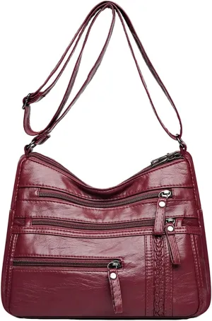 Women Bag Fashionable Middle Mother Bag Large Capacity Shoulder Crossbody Bag Casual Women Bags Shoulder (Red, One Size)