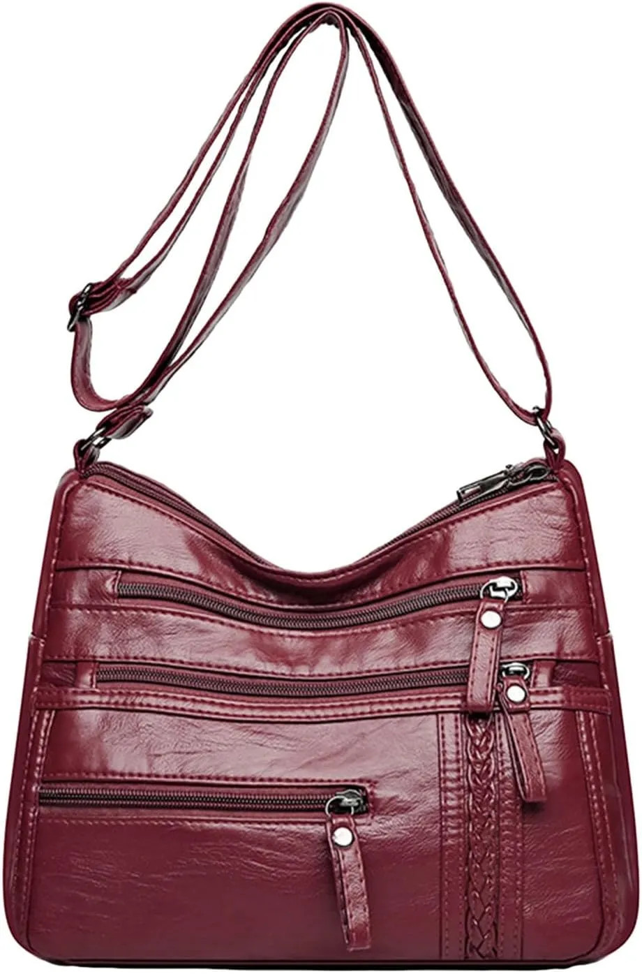 Women Bag Fashionable Middle Mother Bag Large Capacity Shoulder Crossbody Bag Casual Women Bags Shoulder (Red, One Size)