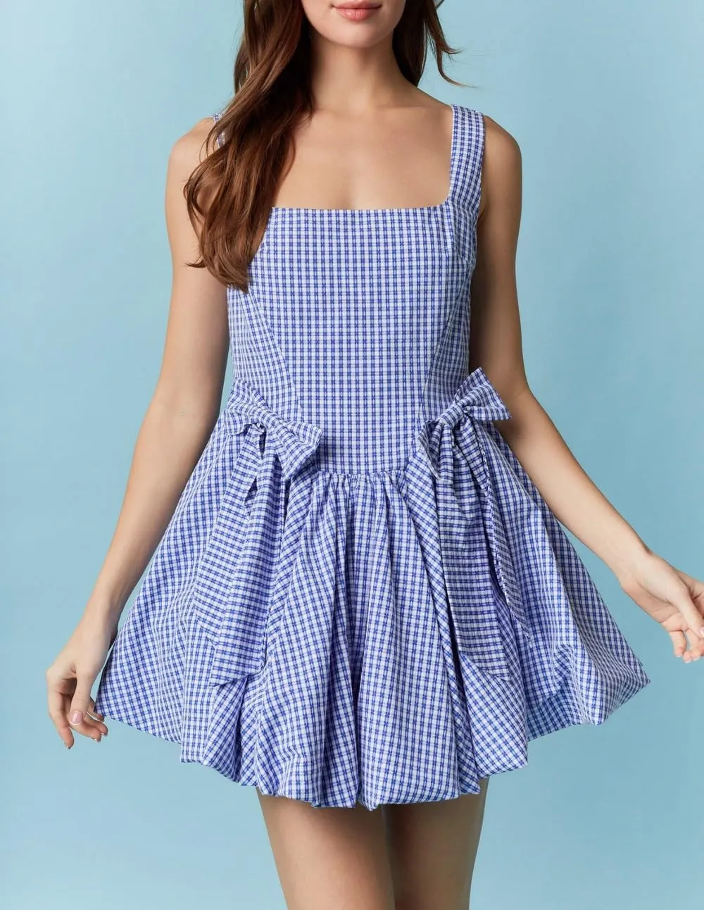 Women Boho Tie Shoulder Mini Dress Y2K Floral Ruffle Babydoll Short Dress Summer Flowy Beach Vacation Sundress