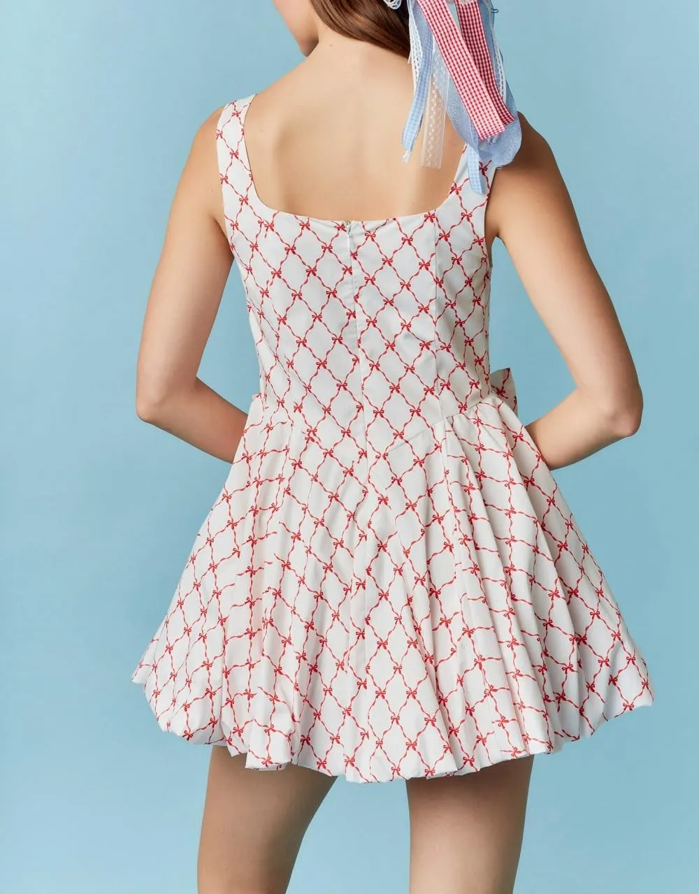 Women Boho Tie Shoulder Mini Dress Y2K Floral Ruffle Babydoll Short Dress Summer Flowy Beach Vacation Sundress
