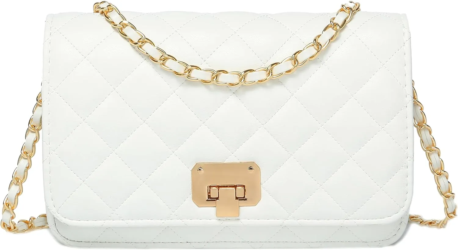 Women Leather Shoulder Bag Fashion Clutch Handbag Quilted Designer Crossbody Bag with Chain Strap