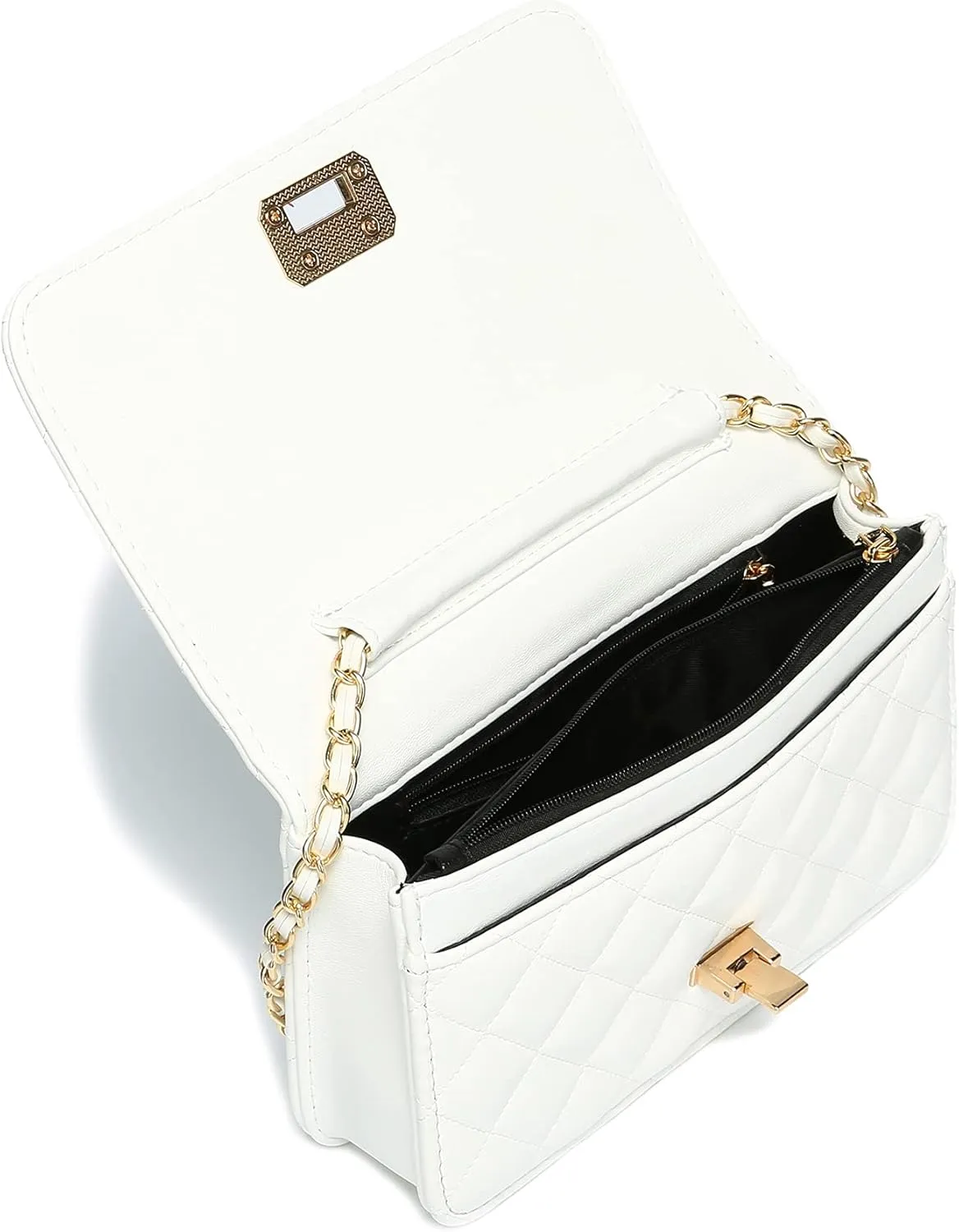 Women Leather Shoulder Bag Fashion Clutch Handbag Quilted Designer Crossbody Bag with Chain Strap