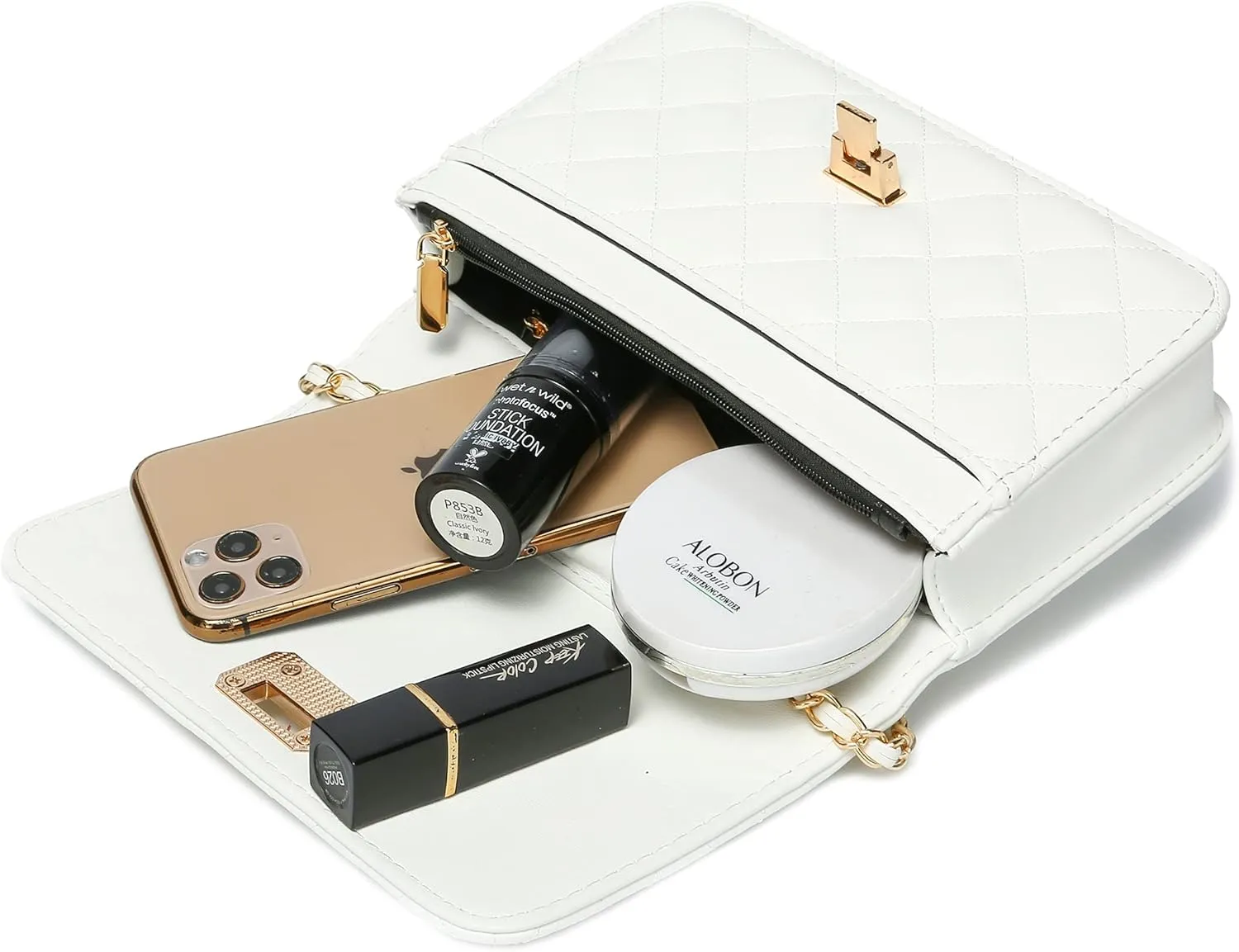 Women Leather Shoulder Bag Fashion Clutch Handbag Quilted Designer Crossbody Bag with Chain Strap
