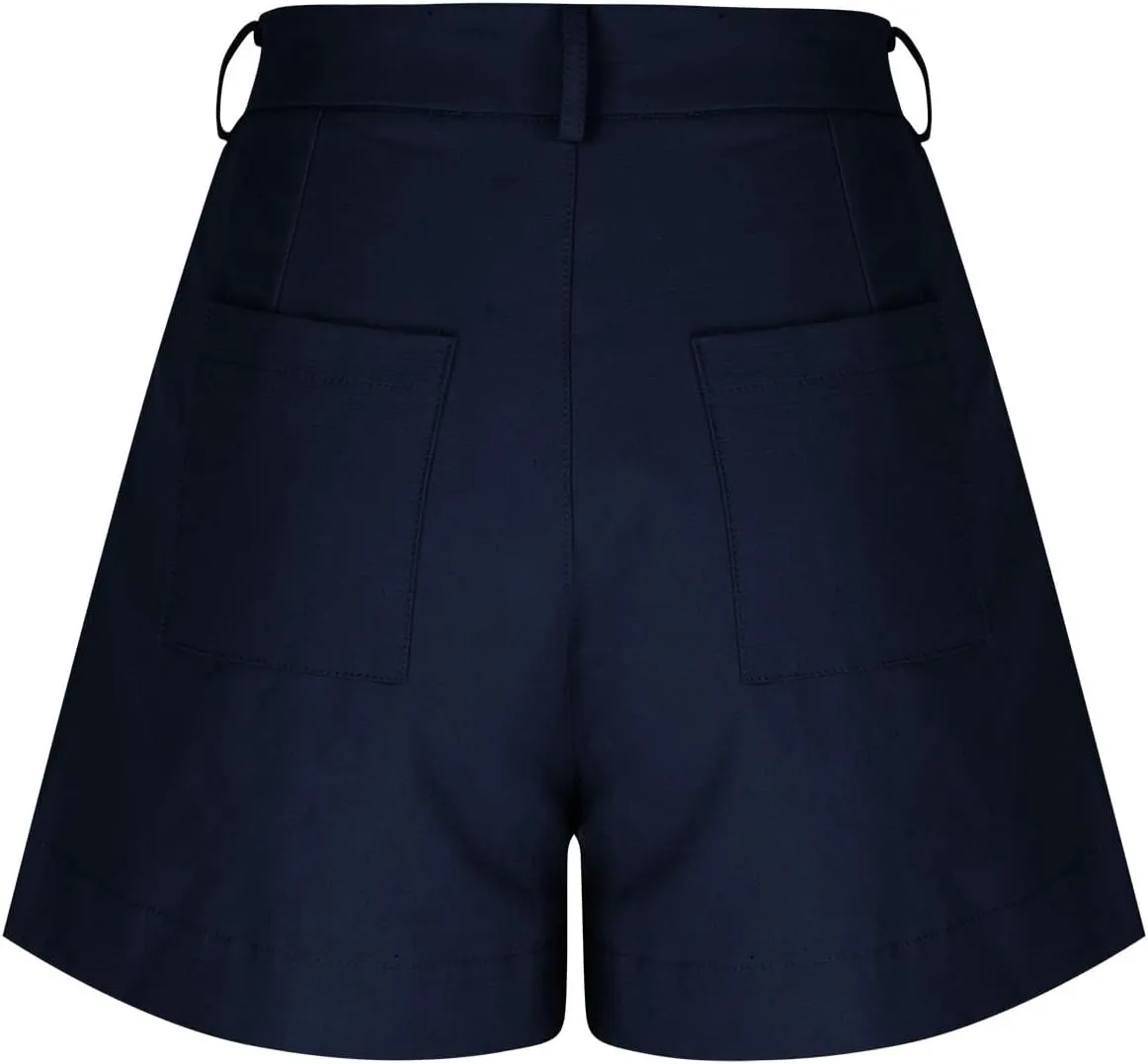 Women Linen Shorts Summer Casual Work Out Shorts High Waisted Bermuda Shorts Dressy Wide Leg Shorts with Pockets