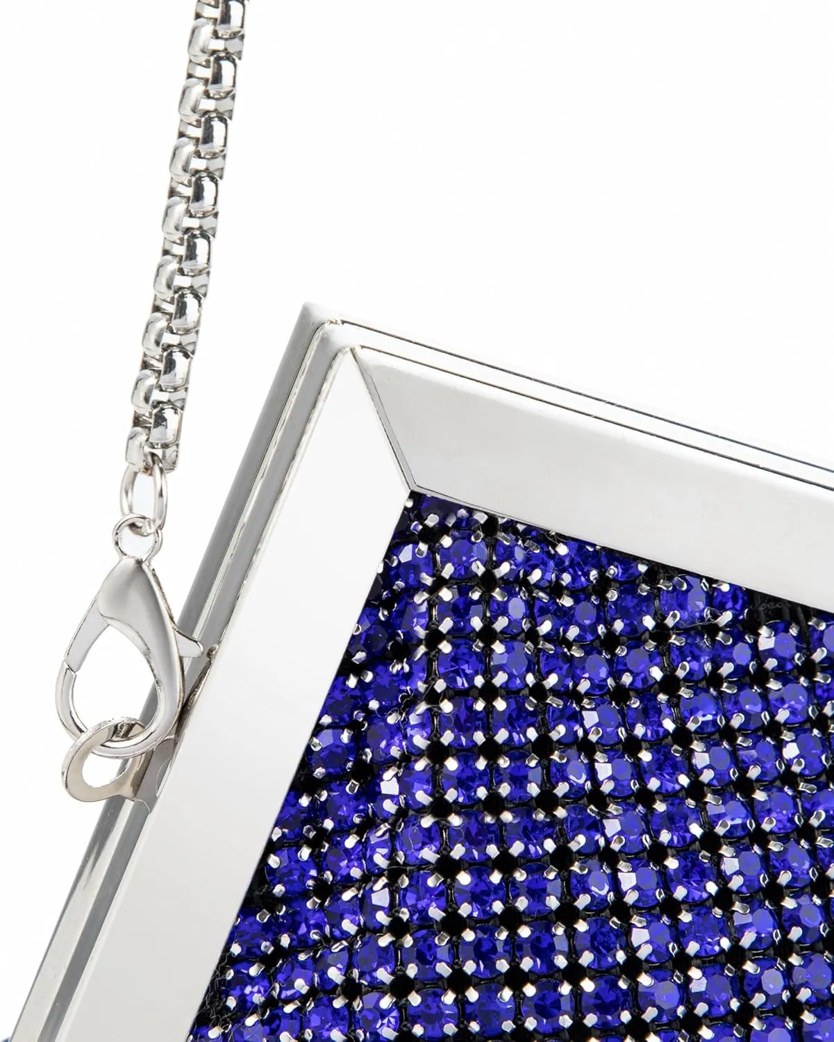 Women Rhinestone Angled Evening Bag Sparkling Clutch Diamond Shoulderbag with Detachable Strap for Wedding Party