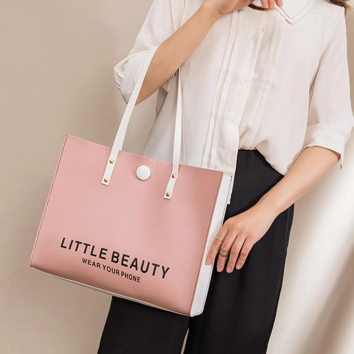 Women Shoulder Bag Fashionable New Pattern Minimalist Decorative Strap Large Capacity Handbag Men Bags (Red, One Size)