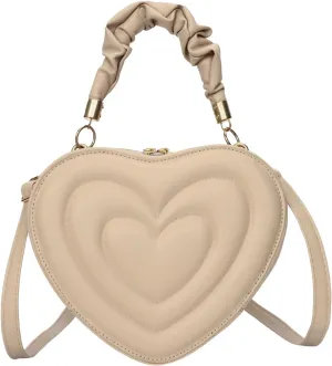 Women Shoulder Bags Fashion New Pattern Love Shaped Cute Casual Daily Carrying Bag over Shoulder Bag (Khaki, One Size)