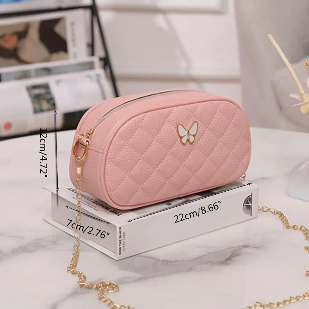 Women Small Crossbody Quilted Bag PU Leather Shoulder Bag Female All-matching Casual Satchel Bag