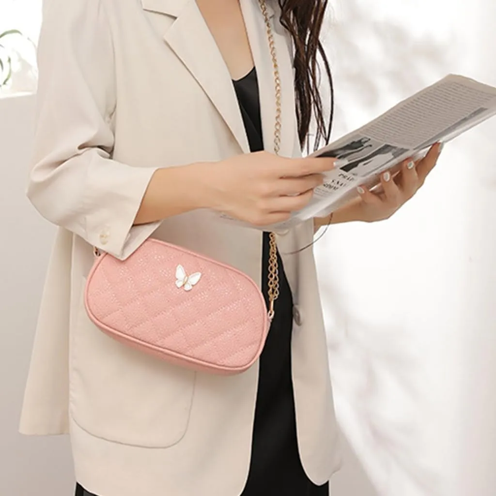 Women Small Crossbody Quilted Bag PU Leather Shoulder Bag Female All-matching Casual Satchel Bag
