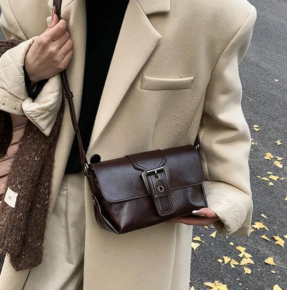 Women Stylish Shoulder Bag Crossbody Bag Retro Underarm Bag Small Square Bag Chic Satchel Purse Tote Bag Commuter Bag