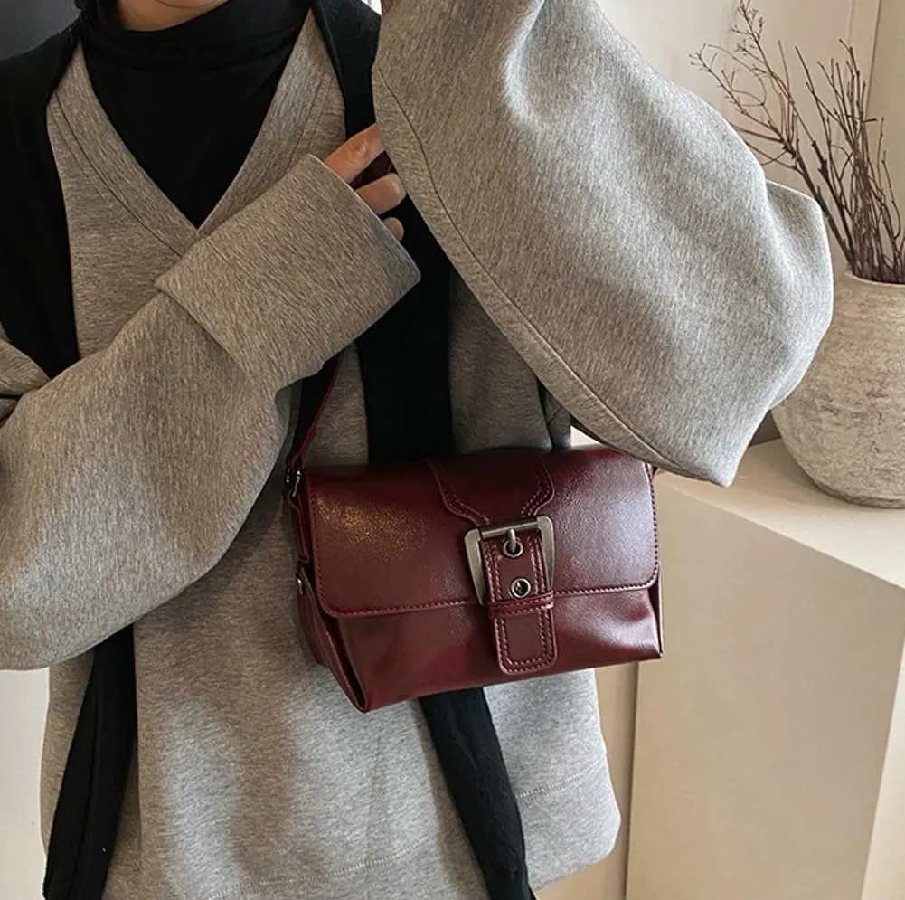 Women Stylish Shoulder Bag Crossbody Bag Retro Underarm Bag Small Square Bag Chic Satchel Purse Tote Bag Commuter Bag
