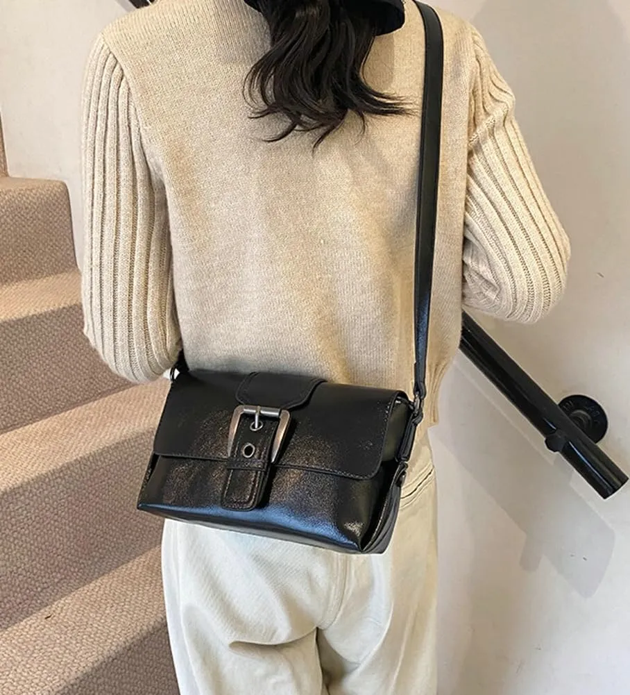 Women Stylish Shoulder Bag Crossbody Bag Retro Underarm Bag Small Square Bag Chic Satchel Purse Tote Bag Commuter Bag