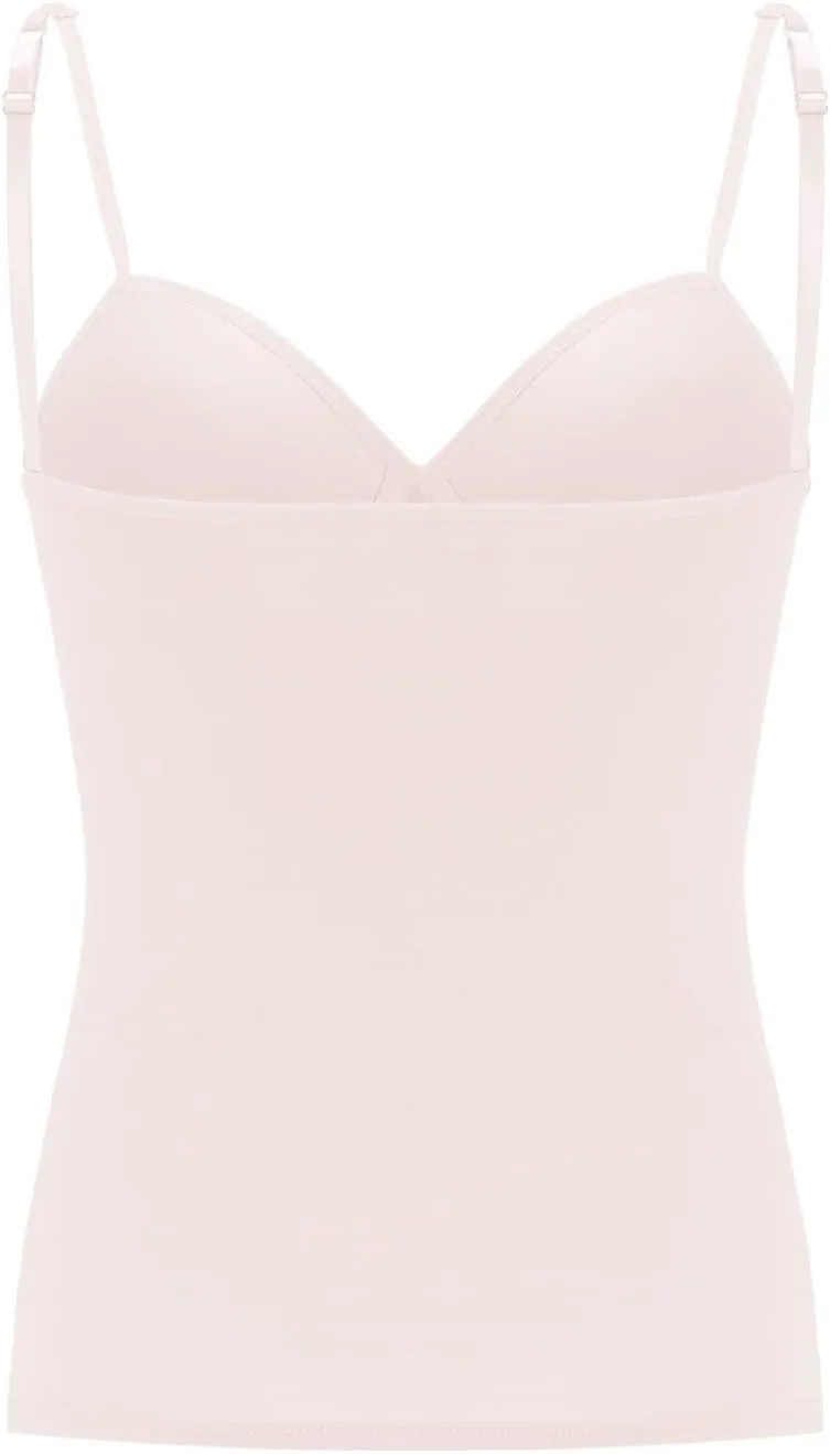 Womens Camisole Tank Tops V Neck Built in Bra Tank Tops Casual Adjustable Spaghetti Strap Camisole Padded Tops