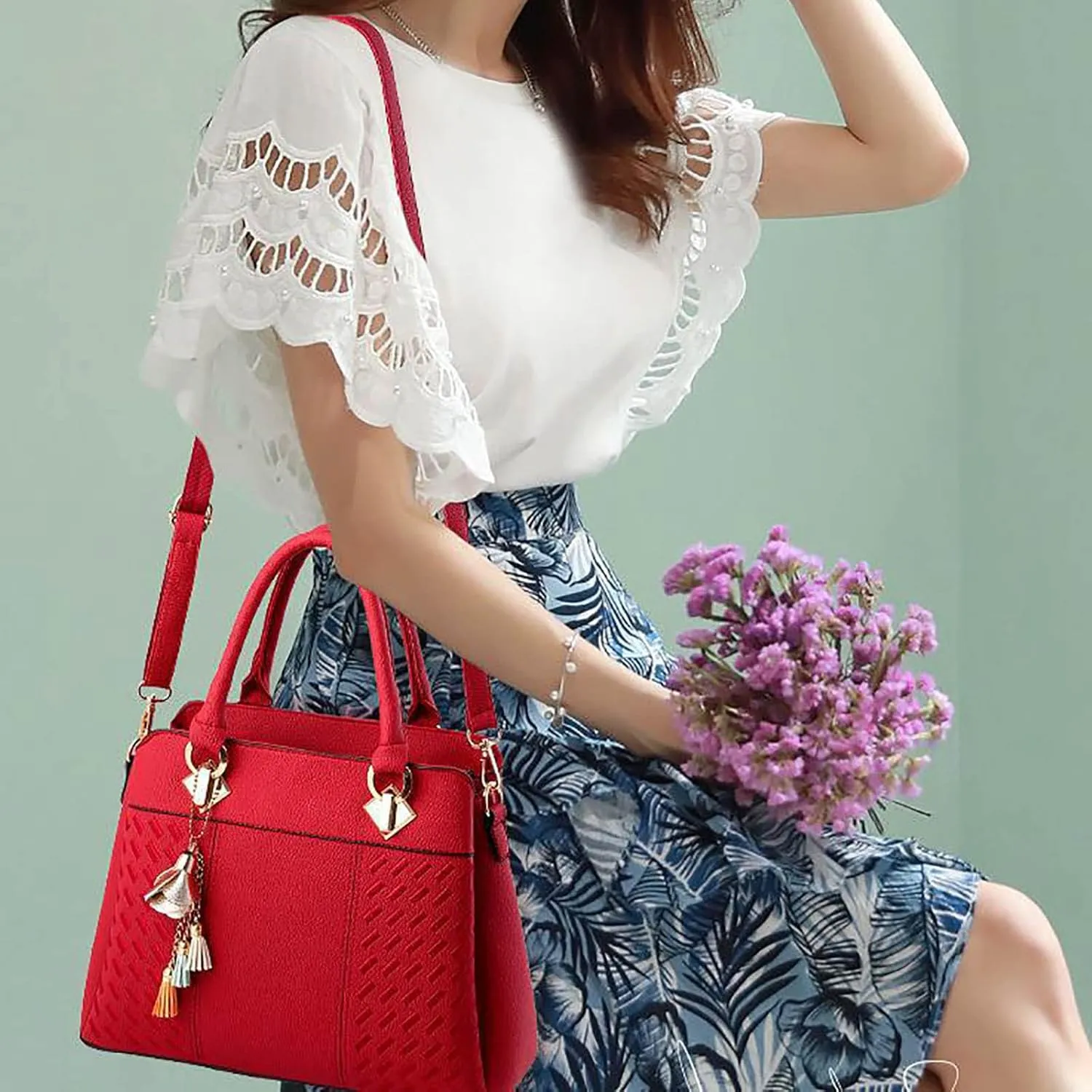 Womens Handbags Ladies Purse Satchel Shoulder Bags Roomy Fashion Tote Leather Bag Small Beach Tote