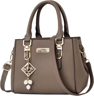 Womens Handbags PU Leather Zipper Tote Bag Purse Roomy Trendy Top Handle Satchel Messenger Shoulder Bags