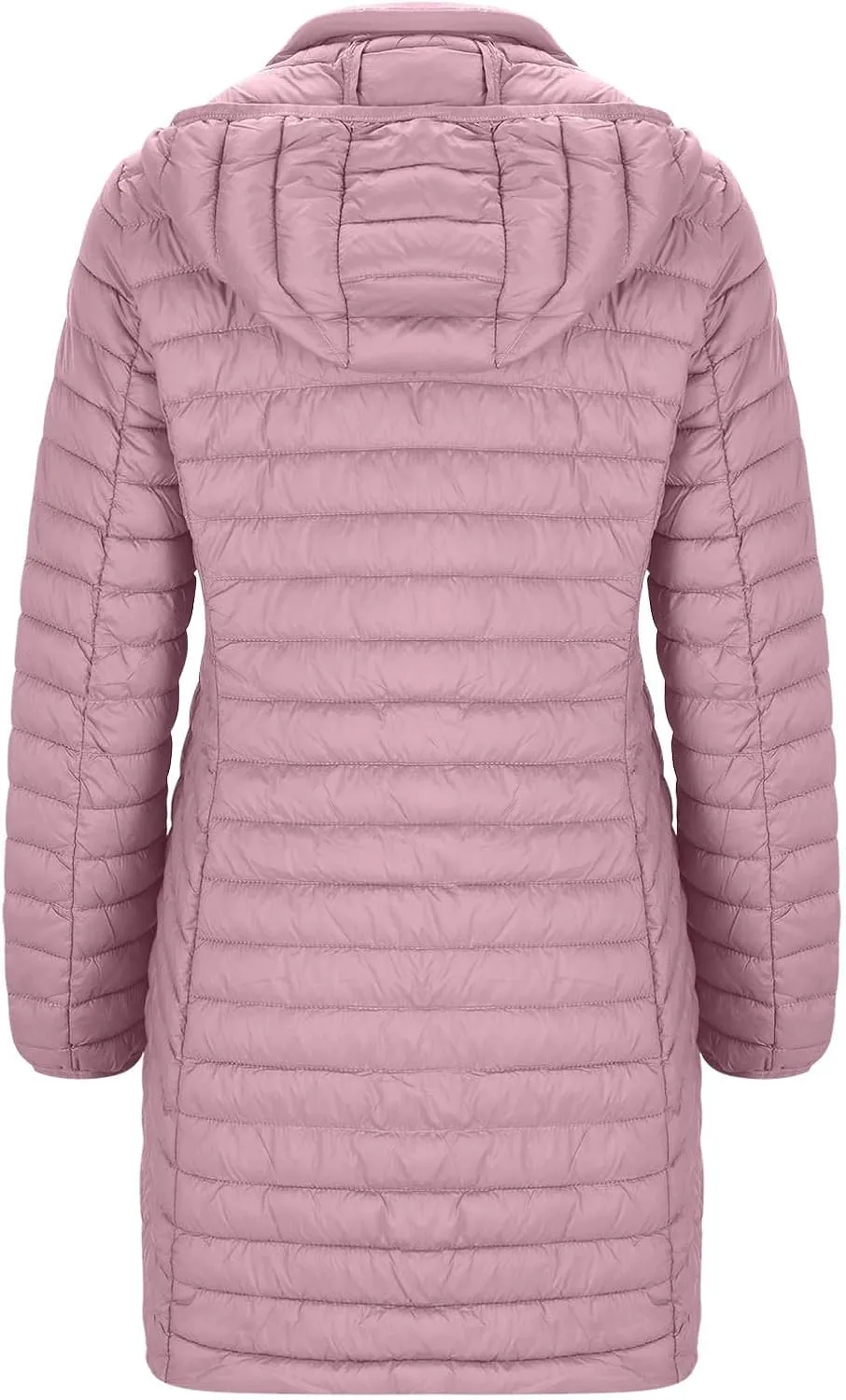 Women's Lightweight Puffer Jackets Winter Warm Long Sleeve Zip Quilted Padded Jacket Plus Size Down Jackets With Hood