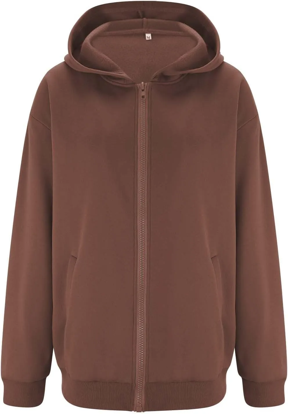 Women's Oversized Zip Up Hoodies Fleece Jacket Casual 2024 Fall Winter Hooded Sweatshirts Drawstring Y2K Hoodie