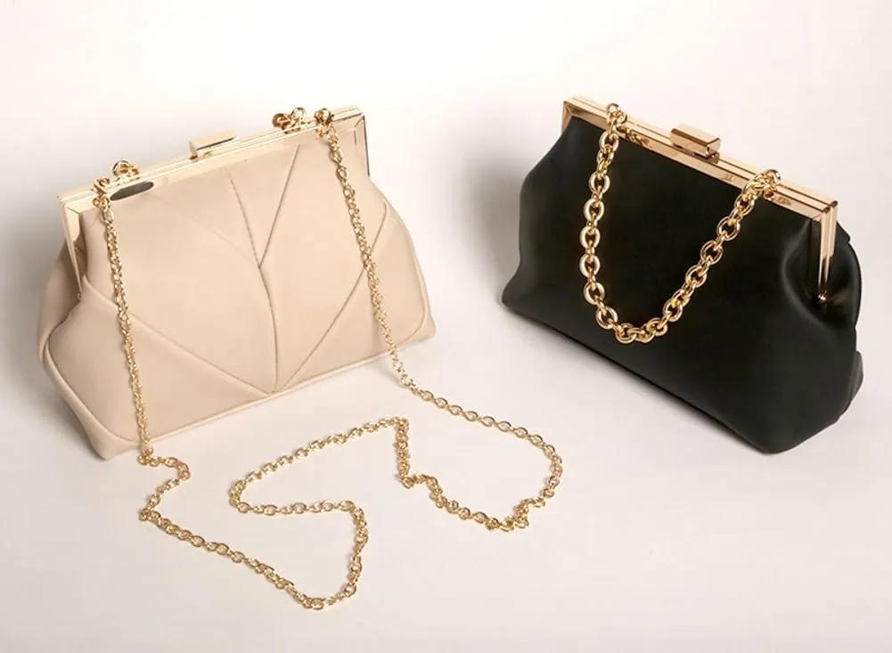 Womens Pleated Evening Clutch Purse Chic Tote Bags Soft Shoulder Crossbody Bag Handbag with Chain Dinner Party Wedding