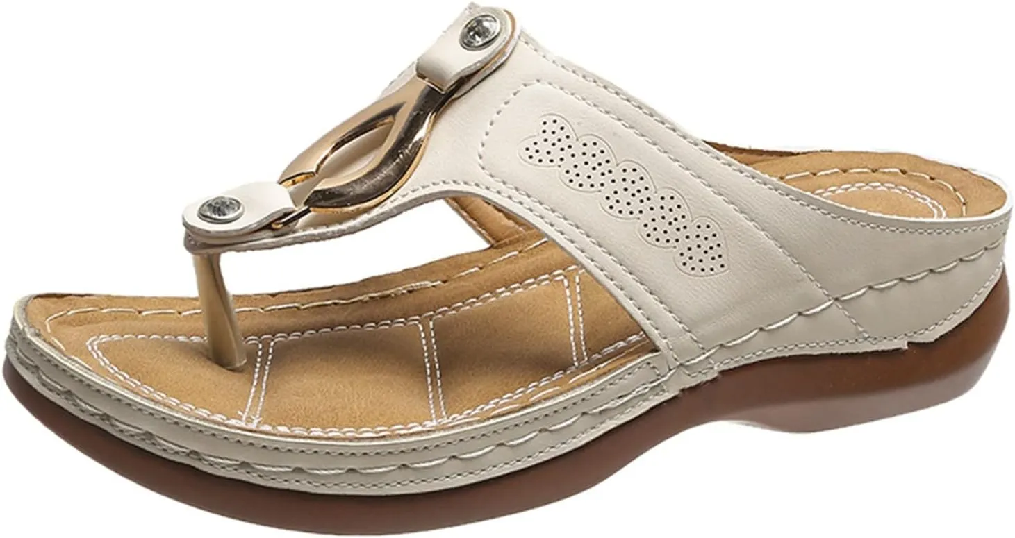 Womens Recovery Sandals with Orthotic Arch Support Comfortable Walking Slides Thick Cushion Footwear for Plantar Fasciitis Summer Outdoor Use