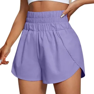 Women's Running Athletic Shorts High Waisted Dry Fit Shorts Lined Workout Shorts Active Gym Pockets