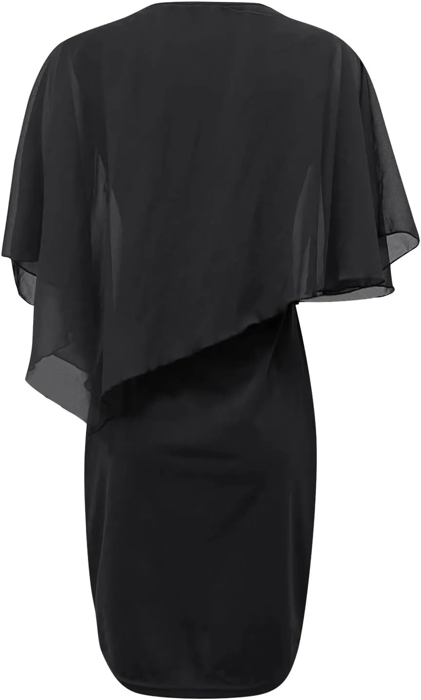 Women's Summer Dresses Mini Sexy Wrap Dresses Irregular Short Sleeve V-Neck Dress Beach Dresses, S-5XL