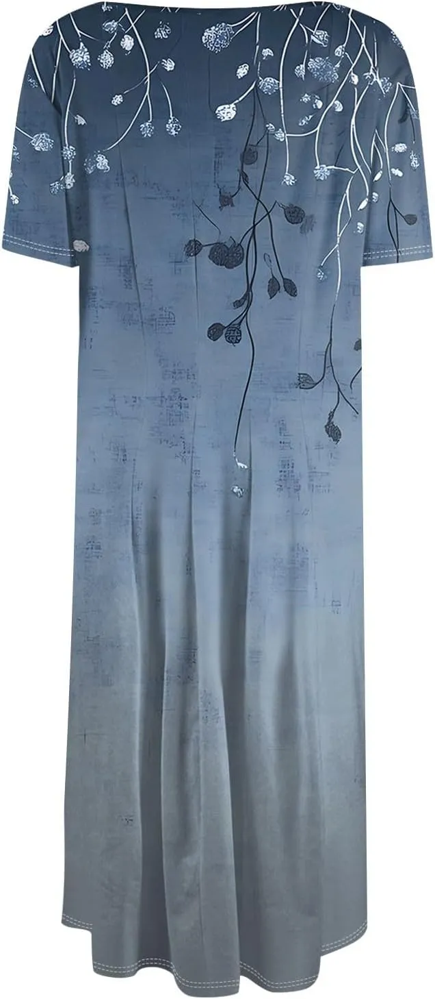 Womens Summer Travel Dress 2025 Short Sleeve Midi Work Casual Teacher Outfits
