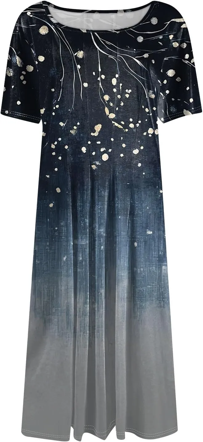 Womens Summer Travel Dress 2025 Short Sleeve Midi Work Casual Teacher Outfits