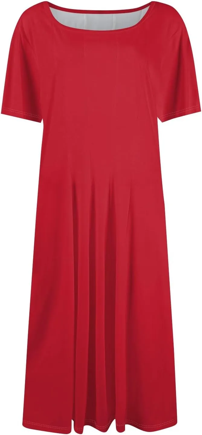 Womens Summer Travel Dress 2025 Short Sleeve Midi Work Casual Teacher Outfits