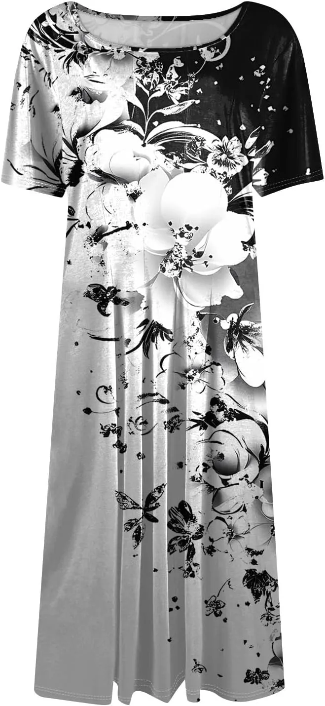 Womens Summer Travel Dress 2025 Short Sleeve Midi Work Casual Teacher Outfits