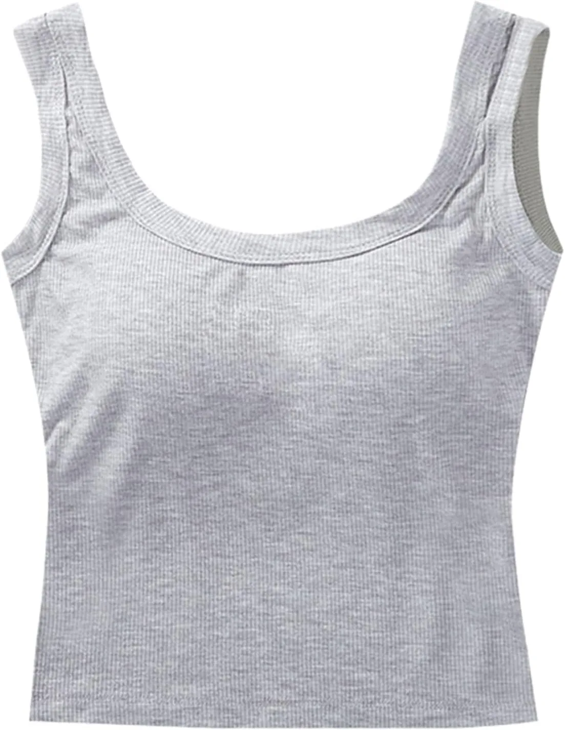 Womens Tank Tops with Built in Bra Workout Yoga Gym Cami Square Neck Sleeveless Low Cut Corset Sexy Under Wear Pajama