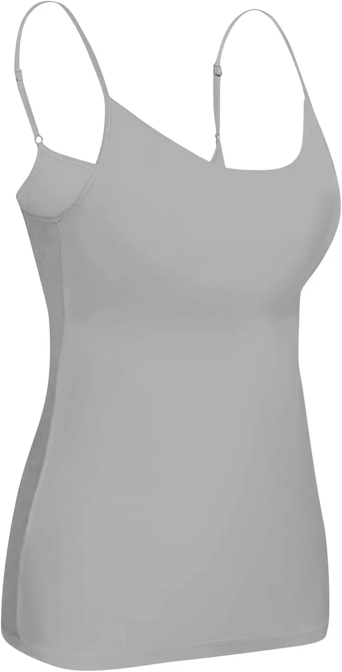 Womens Tank Tops with Built in Bras Adjustable Spaghetti Strap Cami Tops Workout Shelf Bra Tank Top Basic Undershirts