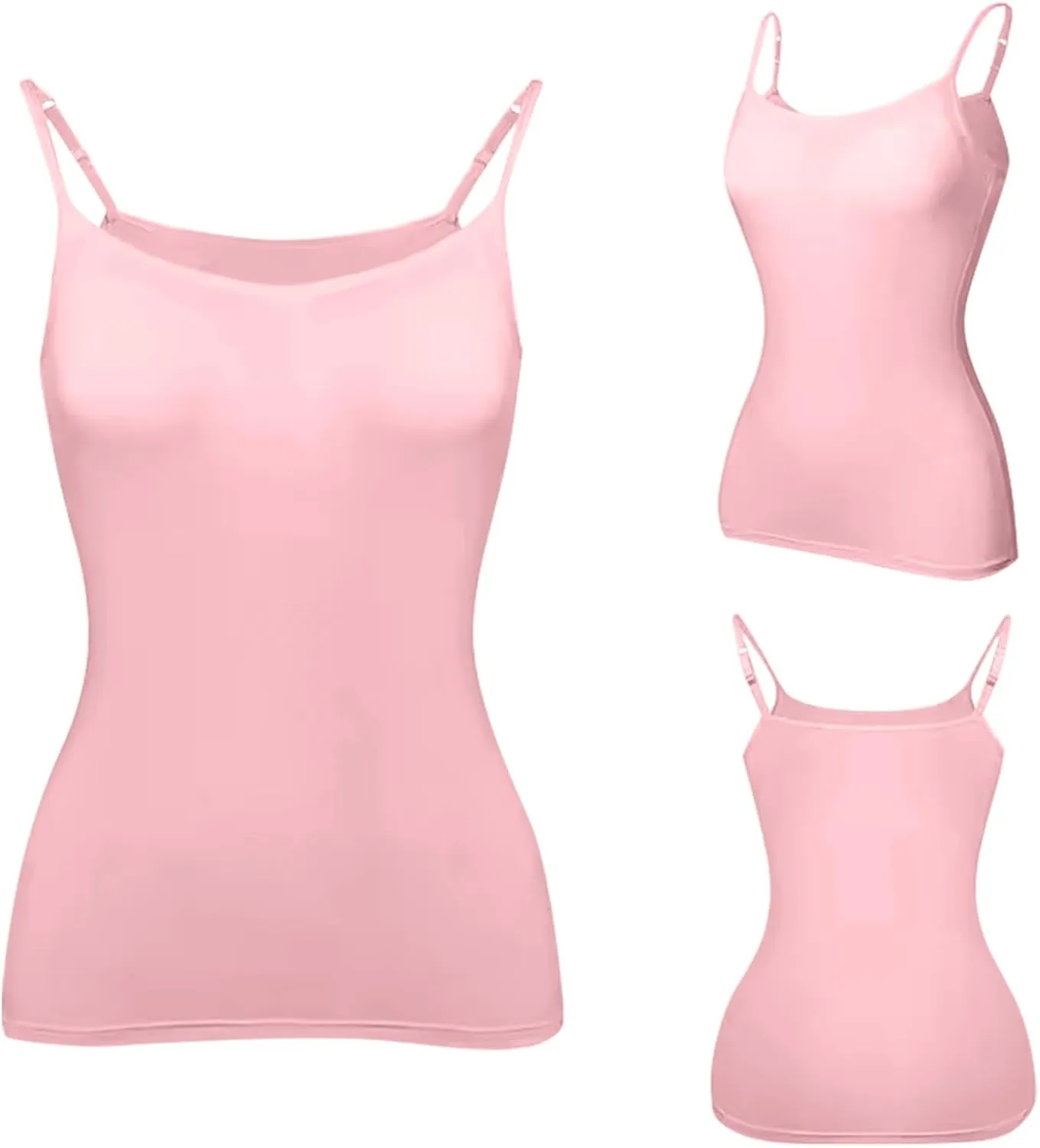 Womens Tank Tops with Built in Bras Adjustable Spaghetti Strap Cami Tops Workout Shelf Bra Tank Top Basic Undershirts