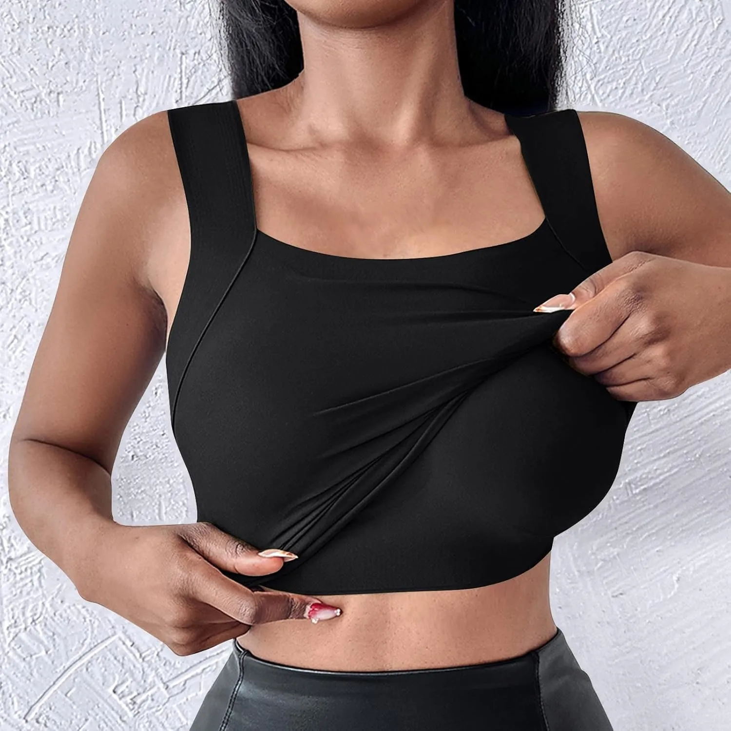Women's Tank Tops with Built in Bras Athletic Tanks Square Neck Tight Vest Fitness Yoga Workout Running Camisole