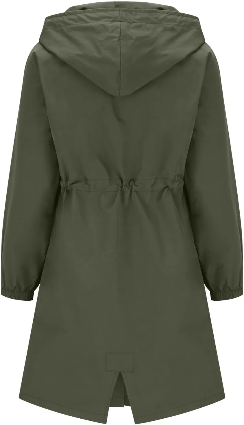 Women's Waterproof Raincoats Button Down Trench Coat with Hood Lightweight Travel Jackets Trendy Windbreaker Jacket