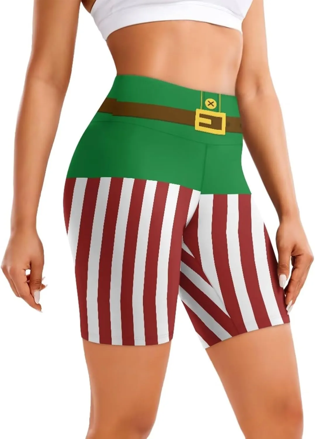 Yewattles Women's Athletic Shorts High Waisted Running Shorts Breathbale Sporty Short Gym Elastic Workout Shorts