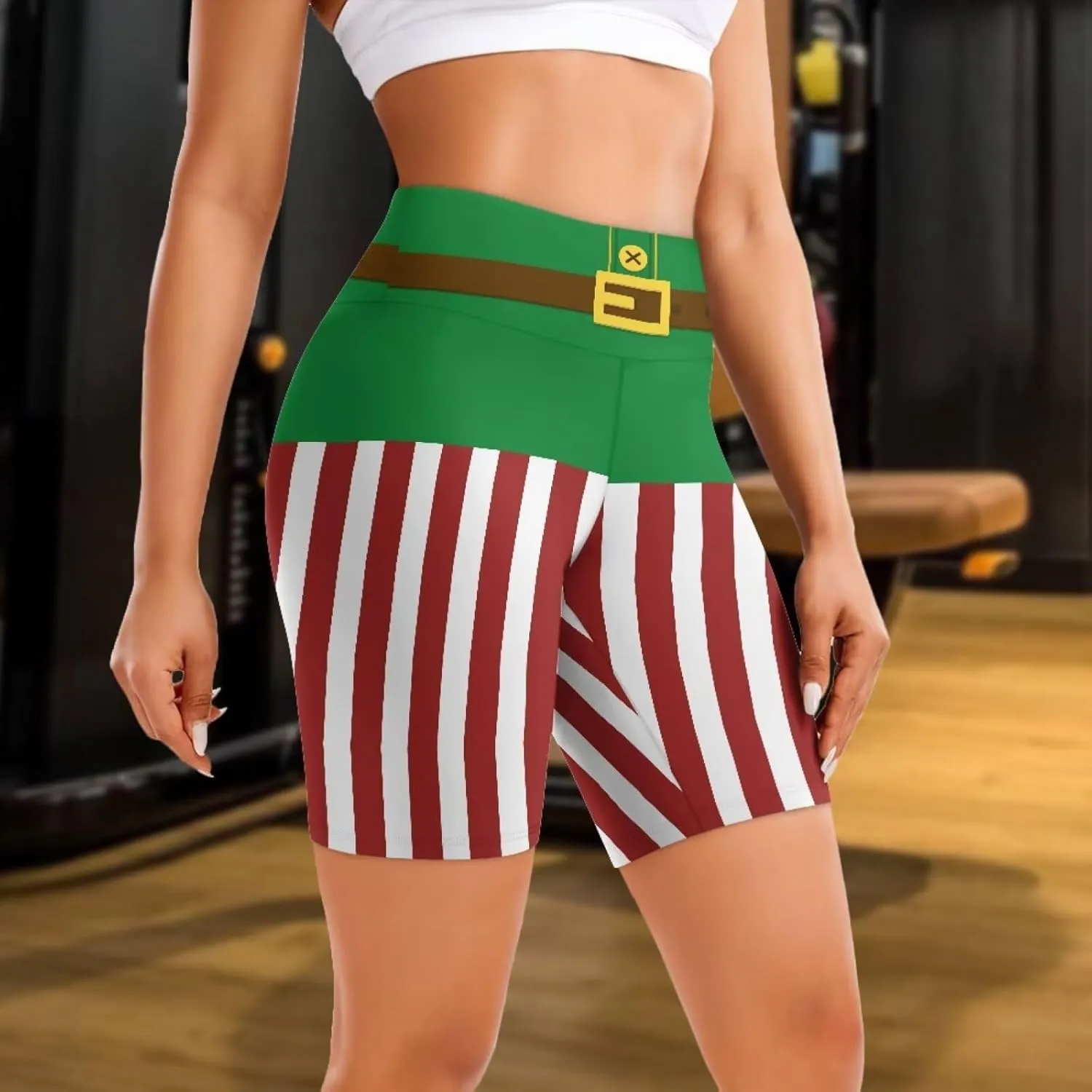 Yewattles Women's Athletic Shorts High Waisted Running Shorts Breathbale Sporty Short Gym Elastic Workout Shorts