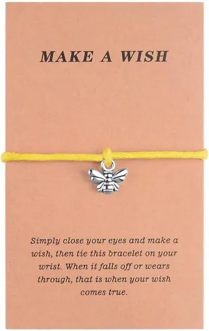 YJT Bee Wish Bracelet Bee String Bracelet Bee Lovers Jewelry for Women Mom Handmade Jewelry Adjustable